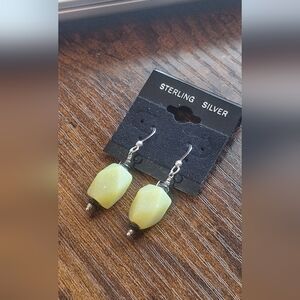 Prehnite Sterling Silver Earrings Raw Gemstone Jewelry Handcrafted 925 Australia